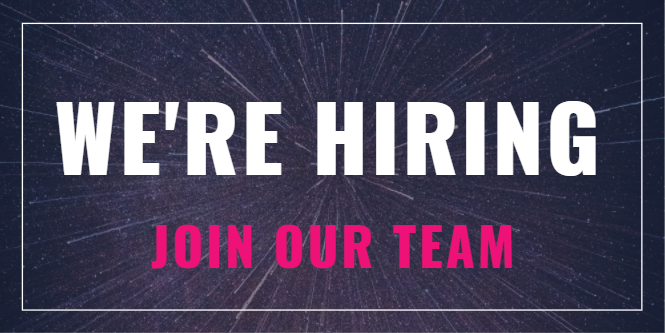 WE'RE HIRING TEXT ON STARLIGHT 
