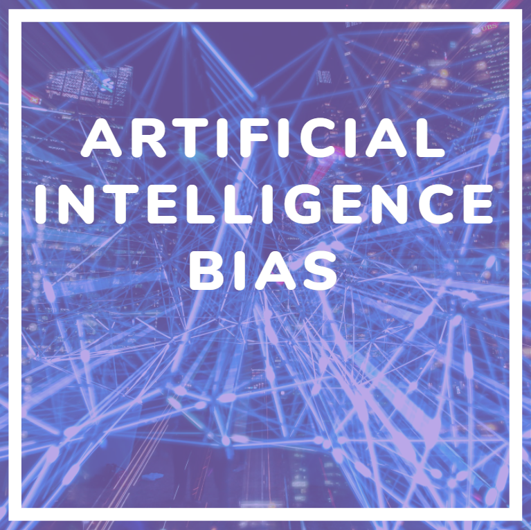 diversity in tech artificial intelligence bias text on purple