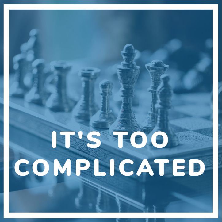 overcome barriers to tech career its too complicated text on chessboard