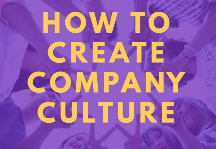 Creating company culture yellow text on purple